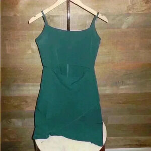 Dark green cutout mini dress - S